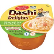 Resim Inaba Ciao Dashi Delights Tavuk Ton Balığı ve Deniz Taraklı Kedi Çorbası 70 Gr 