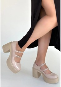 Resim Jarlo Bej Rugan Dolgu Topuk Ayakkabı Çok Renkli 