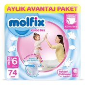 Resim Molfix Külot Bez 6 Numara XL Aylık Avantaj Paketi 74 Adet 