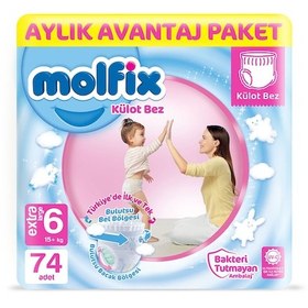 Resim Molfix Külot Bez 6 Numara XL Aylık Avantaj Paketi 74 Adet 