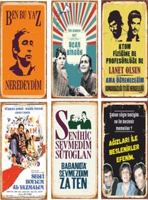 Resim Yeşilçam Türk Sineması 6lı Ahşap Poster Seti-1 