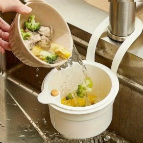 Resim Doori Altı Açılabilen Çöp Süzgeci Yemek Atık Süzgeci Lavabo Süzgeci Mutfak Evye Süzgeci Asılabilir Süzgec 