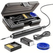 Resim Çift Amaçlı USB veya Pil ile Çalışan Lehim Makinesi, 3 Kademeli Sıcaklık Ayarlı, Kolofon, Lehim Makinesi Tutucu, Saklama Kutusu, Isıtma Elemanı, Lehim Makinesi 