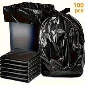 Resim 100 adet Ağır Hizmet Siyah Çöp Torbası - Sızdırmaz, Dayanıklı Polietilen, Ev, Ofis, Mutfak, Banyo ve Dış Mekan Kullanımı için Uygun, Çok Amaçlı Temizlik Çözümü ile Pratik Rulo Tasarımı, Ofis Atık Dağıtımı | Şık Siyah Torbalar 