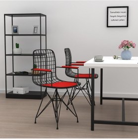 Resim Knsz kafes tel sandalyesi 1 li mazlum syhkrm kolçaklı ofis cafe bahçe mutfak 