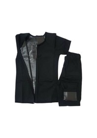 Resim Hot Power Sauna Takım Yarım Kol (Fermuarlı) + Tayt Takım Sauna Se Siyah 