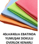 Resim NATURA TEMİZLİK Ev Ve Oto Cam Bezi 40cmx40cm Ebatında Baklava Desen 4 Adet 