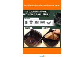 Resim Letsii Fritöz Pişirme Kağıdı 50 Adet Yağsız ve Yapışmaz 