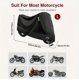 Resim Gateesat Siyah L Mevsimlik Motosiklet Örtüsü Uv Korumalı Hırsızlık Önleyici Çanta 