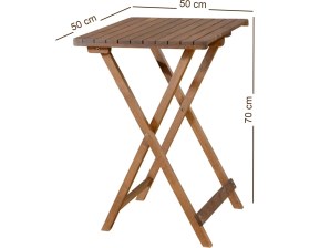 Resim Woodensa Ahşap Katlanır Balkon Masası Bahçe Masası 50X50 cm 