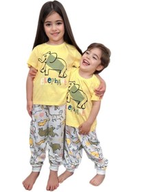 Resim Baby LeoAsia Fil Ve Hayvan Desenli Pamuklu Çocuk Pijama Takımı 