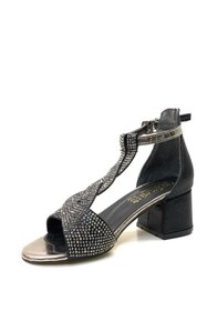 Resim Tuğba Ortopedi 1814 Kız Çocuk Siyah Taşlı Topuklu Abiye Ayakkabı 