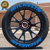 Resim bombtire Michelin Mavi Lastik Yazı Orijinal Ürün 2.5 Cm Proseries ™ 1 Yıl Garantili 8 Adet Tutkal Uyumlu 
