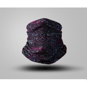 Resim Mor Desenli Bandana Siyah 