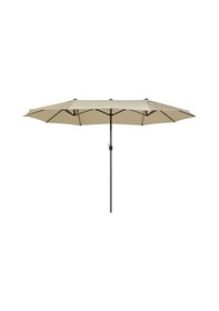 Resim Sıbılla 460 Cm Çiftli Bahçe Şemsiyesi, Oval Gölgelik, Upf 30+, Alüminyum Gövde Kahverengi 