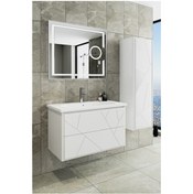 Resim Kiev 80 Cm Banyo Dolabı-Beyaz(Boy Dolap Dahil ) 