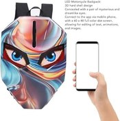 Resim Fafeicy LED Motosiklet Sırt Çantası 60x48 Uygulama Kontrolü Sert Kabuk Su Geçirmez Sürüş Seyahati Için 