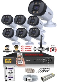 Resim IDS DS-2032HD-WL-SET7-1TB 7 Kameralı 1080P Full HD 5 MP Sony Lensli Kamera Seti - 2032 