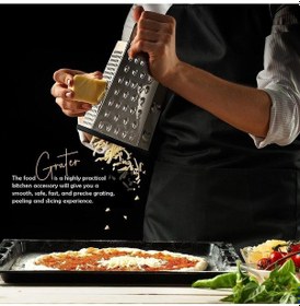 Resim Orta Boy Kare Çok Fonksiyonlu 6 Yüzlü Altıgen Paslanmaz Çelik Rende 