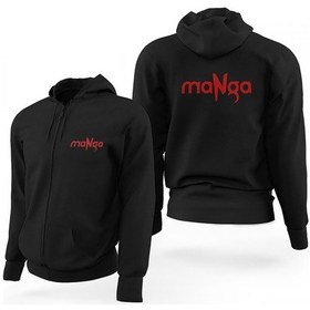 Resim Manga Red Logo Siyah Fermuarlı Limited Edition Kapşonlu Sweatshirt Siyah 