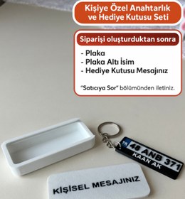 Resim lina hobby Kişiye Özel Plakası Anahtarlık ve Hediye Kutusu Seti - Plakalı Anahtarlık + Mesajlı Kutulu Hediye 
