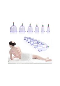 Resim 12'Li Masaj Hacamat Kupa Hacemat Bardak Seti Şeffaf 