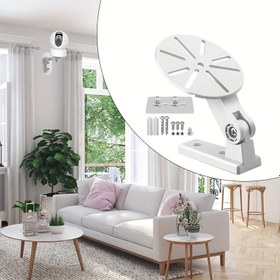 Resim Delme gerektirmeyen mısır florit gözetim kamerası braketi, iç mekan kamera rafı, duvara monte edilebilir 360 derece 