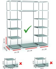 Resim Teknor Çift Yandan Raflı Bez Dolap Gri 