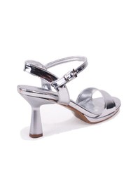 Resim Dagoster Dza07-5211465 Gümüş Ayna Tek Bant Platform Topuklu Kadın Ayakkabı Gümüş 