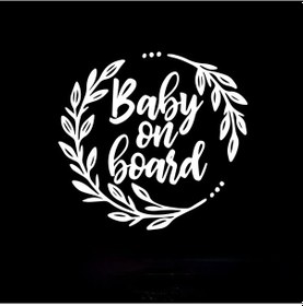 Resim Renkli Bebek Araba Arka Pencere Çıkartma Araba Gövde Stil Kapı Uyarı Whıte 30x30cm 1 Piece Set 