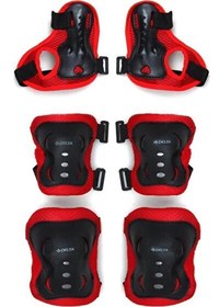 Resim Delta PRT-78 L Beden Siyah Kırmızı Paten ve Kaykay Koruyucu Set 