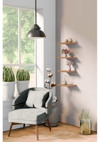 Resim Yankı-BYEG 4lü 20 cm Safir Meşe Mdf Mini Duvar Rafı Gizli Bağlantı Çiçeklik 
