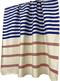 Resim Bohemian El Dokuması Bambu Kırmızı Mavi Plaj Peştemal 90x190 Kırmızı mavi 100 x 200 