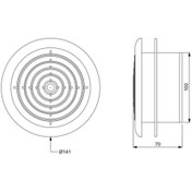 Resim AFS 100 141 X Q 100 Mm Sinek Telli Yuvarlak Anemostad Raksan Duvar Tavan Ezgzoz Basma Uygun Agmair A 