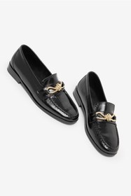 Resim Tonny Black Kadın Siyah Kadın Klasik Loafer Toka Detayl Babet Günlük Babet 