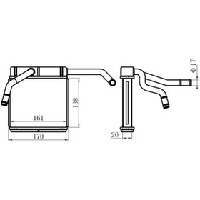 Resim ORIS KMZ003026 Kalorifer Radyatörü Brazıng Mazda B2500 140X165X26 At/Mt Şanzıman 