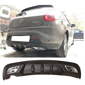 Resim Fiat Bravo Uyumlu Difüzör Difizör Siyah + Kare Egzoz Görünüm C Tip 2006-2016 