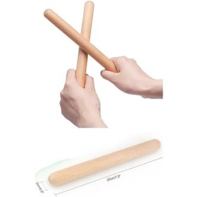 Resim 1 Çift Ahşap Ritim Çubuk Seti 2 Adet Çocuk Bebek Ritim Çubuğu 