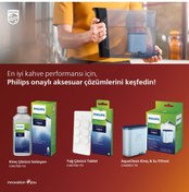 Resim Philips Espresso Makinası Bakım Kiti Kireç Çözücü, Yağ Çözücü, Su Filtresi 