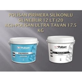 Resim Polisan Ultra Tavan BOYASI17.5 Kg+Polisan Primera Silikonlu Silinebilir MAT12.5 Lt (20KG) 