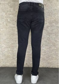 Resim Erkek Siyah Taşlamalı Slim Fit Jean Pantolon (492166754) 