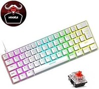 Resim Vooka Trol Red Switch Mini Rgb Oyun Klavyesi Gaming Mekanik 62 Tuşlu 18 Rgb Led Usb Tip-C Kablosu Beyaz 