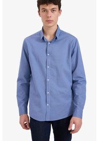 Resim DeFacto Regular Fit Polo Yaka Keten Yazlık Uzun Kollu Gömlek E1729AX25SPBE783 