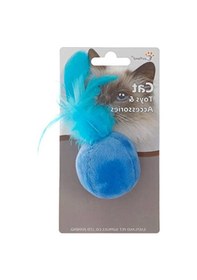 Resim 4.5 Cm Karışık Renkli Kedi Otlu Tüylü Top Oyuncak 