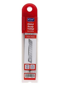 Resim Geniş Maket Bıçağı Yedeği Sk5 Ultra Karbon Çelik 18 Mm 10'lu Tüp 