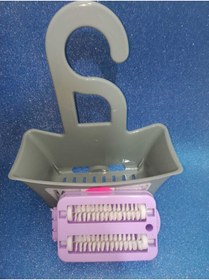 Resim HANK İki Çubuklu Gırgır Ve Banyo Askısı / Dolap Askısı (GRİ ASKI LİLA GIRGIR) 