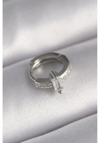 Resim 316l Çelik Gümüş Renk Zirkon Taşlı Tragus Piercing Altın 96825386 