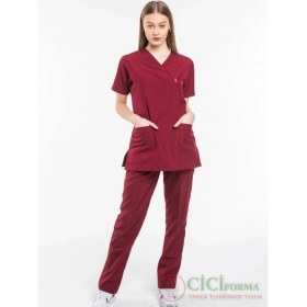 Resim Cici Forma Zarf Yaka Bordo Takım 