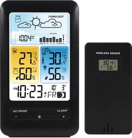 Resim Gajeena Usb Güçlü Lcd Ekranlı İç Ve Dış Mekan Kablosuz Termometre Ve Higrometre, Alarm, Ay Evresi, Konfor Seviyesi, Siyah 