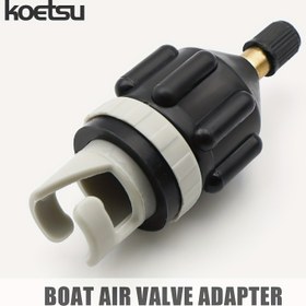 Resim KOETSU Şişme Bot Hava Valf Adaptörü - Siyah ve Beyaz Pompa Bağlayıcı Boston Hava Valfi, Kürek Tahtası, Kano ve Lastik Botlar için - Açık Su Aktiviteleri için Kolay Kurulum, Bot Şişirme Aracı | Güvenli Bağlantı | Esnek Malzeme 
